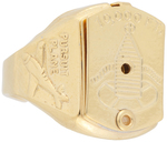 ORPHAN ANNIE SCARCE ALTOSCOPE RING PLATED IN 18K GOLD TO BRILLIANT MINT APPEARANCE.