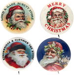 SANTA FOUR PORTRAIT BUTTONS C. 1940s.