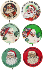 SIX SANTA BUTTONS C. 1950.