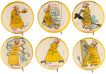 YELLOW KID BUTTONS #12, 18, 21, 24, 26, 28.