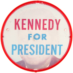 "KENNEDY FOR PRESIDENT" FULL COLOR FLASHER BUTTON WITH SMILING PORTRAIT.