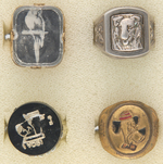 TV CHARACTER PREMIUM RINGS FOR HOWDY, LASSIE, YOGI AND HUCK.