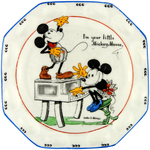 MICKEY & MINNIE MOUSE PARAGON CHINA OLIVE PLATE.