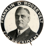 UNUSUAL CELLO VARIETY OF A SCARCE ROOSEVELT PORTRAIT BUTTON UNLISTED IN HAKE.