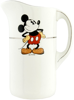 MICKEY & MINNIE MOUSE LARGE PITCHER & WASHBOWL BY FAIENCERIE D'ONNAING CHINA COMPANY OF FRANCE.