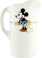 MICKEY & MINNIE MOUSE LARGE PITCHER & WASHBOWL BY FAIENCERIE D'ONNAING CHINA COMPANY OF FRANCE.