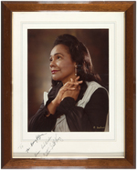 CORETTA SCOTT KING SIGNED PHOTO DISPLAY.