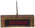 GROUP OF THREE HOOVER ITEMS INCLDUING RADIATOR ACCENT AND LICENSE PLATE ATTACHMENT.