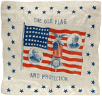 HARRISON/MORTON "THE OLD FLAG AND PROTECTION" JUGATE SILK BANDANA.