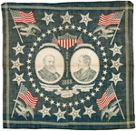 HARRISON/MORTON 1888 "PROTECTION TO HOME INDUSTRY" COTTON JUGATE BANDANA.