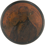 "WM. H. HARRISON/9TH PRESIDENT OF THE UNITED STATES" PAPIER MACHE SNUFF BOX.