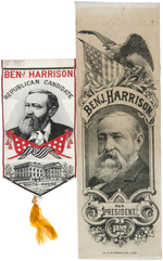 PAIR OF BENJAMIN HARRISON RIBBONS.