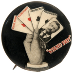 CLASSIC ROOSEVELT "STAND PAT!" BUTTON IN RARE 1" SIZE.