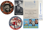 LOT OF 11 STEVENSON ITEMS INCLUDING COATTAIL BLOTTER AND CLASSIC "THE RED APPLE" DECAL.