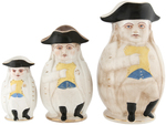 McKINLEY INSPIRED "NAPOLEON JUG" GROUP OF FOUR SIZES C. 1896 BY EVANS/PHILA. PA.