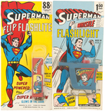 "SUPERMAN" CARDED FLASHLIGHT PAIR.