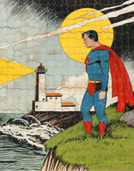 "SUPERMAN - SUPERMAN STANDS ALONE" BOXED 500-PIECE SAALFIELD PUZZLE.