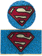 SUPERMAN SWAROVSKI CRYSTAL-COVERED COMPACT & CARD CASE.