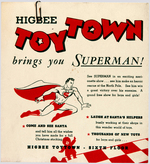 "HIGBEE TOYTOWN" CHRISTMAS MENU FEATURING SUPERMAN.