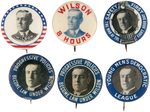 WILSON SIX PORTRAIT BUTTONS WITH TWO HAKE UNLISTED.