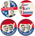 FOUR JOHNSON BUTTONS INCLUDING JUGATE AND THREE COATTAILS.