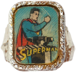 SUPERMAN 1960s FLICKER/FLASHER RING SET.