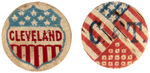 CLEVELAND 1888 SIX CLOTH COVERED LABEL STUDS.