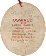 OSWALD THE LUCKY RABBIT DEAN'S RAG BOOK DOLL WITH TAG.