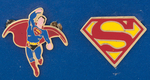 "SUPERMAN PINS" AVIVA FULL DISPLAY.