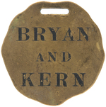 GROUP OF FIVE 1908 BRYAN WATCH FOBS INCLUDING TWO FIGURAL JUGATES.