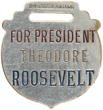 ROOSEVELT 1904 FOB PAIR, POCKETWATCH CASE BACK WITH CELLO PORTRAIT AND 1914 FOB.