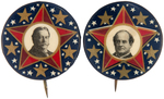 TAFT AND BRYAN STAR DESIGN MATCHING 1.25" BUTTONS FROM 1908.