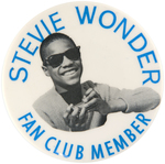 "STEVIE WONDER FAN CLUB MEMBER" RARE BUTTON.