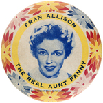 KUKLA, FRAN & OLLIE 1950s TV STAR FRAN ALLISON BREAD PROMO RARE BUTTON.