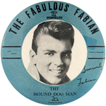 "THE FABULOUS FABIAN" SCARCE SONG AND MOVIE PROMOTION BUTTON 1959.