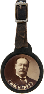 TAFT FOUR WATCH FOBS WITH CELLULOID PORTRTAITS.