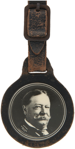 TAFT FOUR WATCH FOBS WITH CELLULOID PORTRTAITS.
