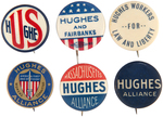 HUGHES GROUP OF SIX NAME BUTTONS FROM 1916.