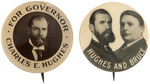 HUGHES PAIR OF 1906 GOVERNOR CAMPAIGN BUTTONS.