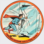 SUPERMAN PATCH ORGINAL ART FROM GOLD ARCHIVES.