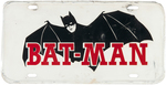 BATMAN "BAT-MAN" LICENSE PLATE.