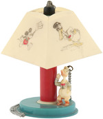 DONALD DUCK CELLULOID PENCIL HOLDER DESIGNED AS A LAMP.