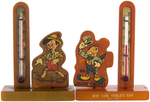 PINOCCHIO & JIMINY CRICKET CATALIN PLASTIC THERMOMETER PAIR.