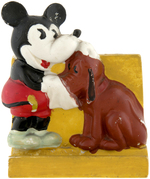 MICKEY MOUSE & PLUTO BISQUE TOOTHBRUSH HOLDER.