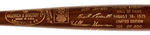 NATIONAL BASEBALL HALL OF FAME LIMITED EDITION AND NUMBERERED BAT WITH 1975 INDUCTEE CLASS.