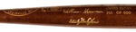 NATIONAL BASEBALL HALL OF FAME LIMITED EDITION AND NUMBERERED BAT WITH 1975 INDUCTEE CLASS.