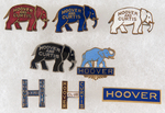 EIGHT HOOVER ENAMEL CAMPAIGN PIN-BACKS.