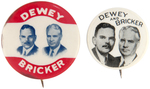 PAIR OF DEWEY/BRICKER JUGATE BUTTONS HAKE #1 AND #2.