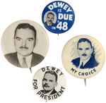 GROUP OF FOUR DEWEY PORTRAIT BUTTONS.