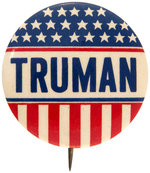 "TRUMAN" GRAPHIC STARS AND STRIPES CAMPAIGN BUTTON.